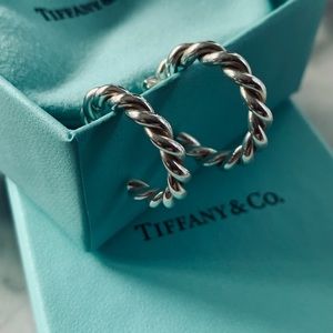 Tiffany & Co. Sterling Silver Twisted Hoop Earrings